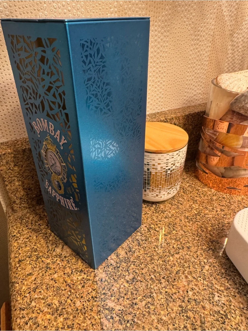 Bombay‎ Sapphire Decorative  Metal Display Gift Box - Teal Blue